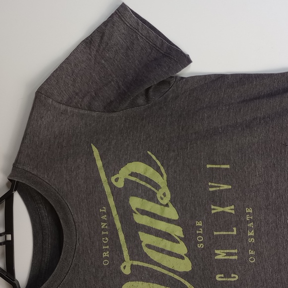 Vintage Vans Worn Holey Original Sole of Skate T Shirt Gray & Green - Picture 3 of 11